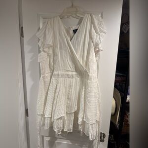 White Ruffled Romper